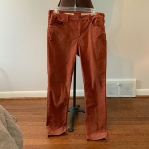 Pilcro Burnt Corduroy Straight Leg Pants